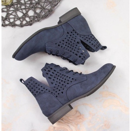 Botines mujer primavera calados Jezzi azul marino 3