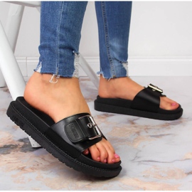 Negro Pantuflas negras de mujer Big Star JJ274A307 6