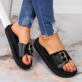 Negro Pantuflas negras de mujer Big Star JJ274A307 4