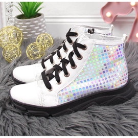 Botas niña holográficas blancas Kornecki 6814 blanco 4