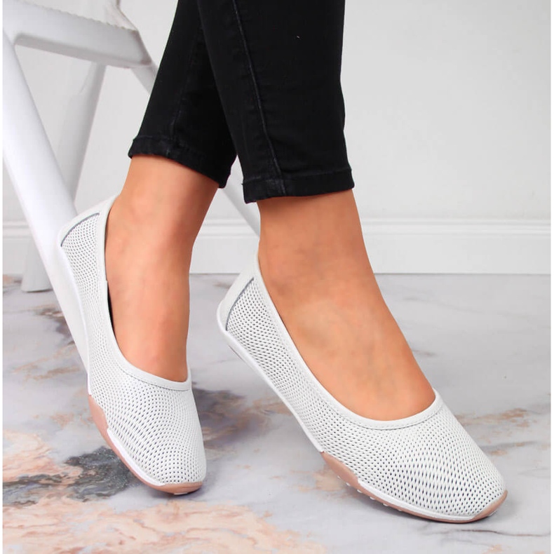 Bailarinas mujer piel calada slip-on blanco Filippo 1