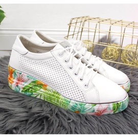 Zapatos de mujer en piel con cuña Artiker blanco 3