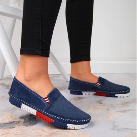 Zapatos mujer piel cómodos Artiker azul marino 6