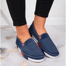Zapatos mujer piel cómodos Artiker azul marino 7