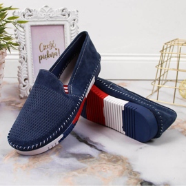 Zapatos mujer piel cómodos Artiker azul marino 3