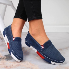 Zapatos mujer piel cómodos Artiker azul marino 1