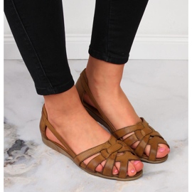 Sandalias mujer piel marrón Dolce Pietro 2