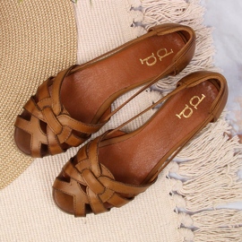 Sandalias mujer piel marrón Dolce Pietro 5