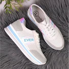 Zapatos de piel con plataforma holográfica en blanco Filippo gris 3