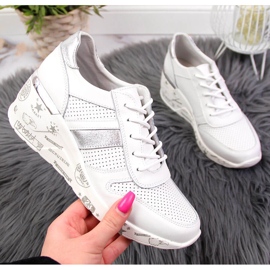 Zapatos mujer de piel con cuña blanco Filippo 1