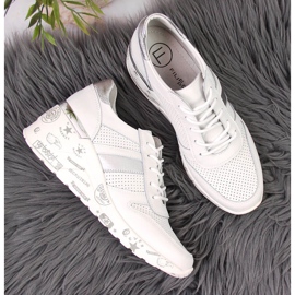 Zapatos mujer de piel con cuña blanco Filippo 3
