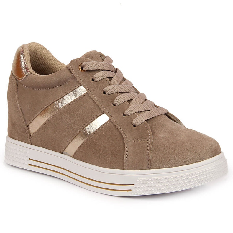 Zapatos de piel con cuña Filippo beige 1