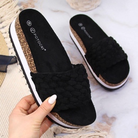 Pantuflas de mujer con plataforma Potocki en negro 2
