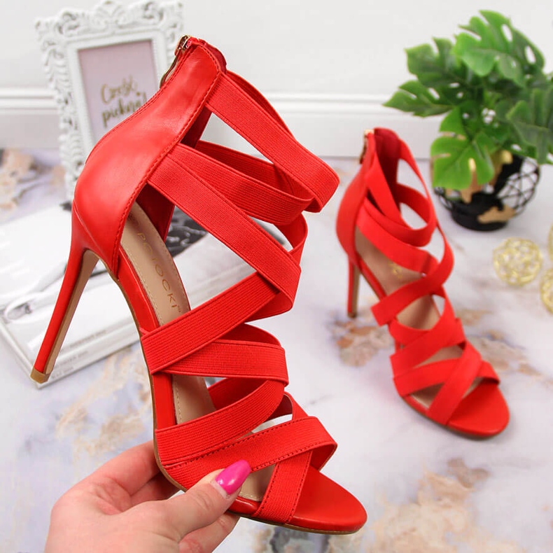 Sandalias mujer tacones rojos Potocki 1