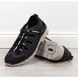 Zapatos de piel azul marino para hombre Rieker 14507-14 3