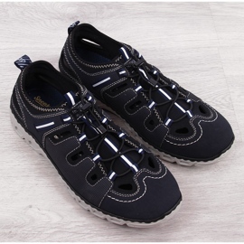 Zapatos de piel azul marino para hombre Rieker 14507-14 4