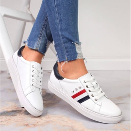 Zapatos de mujer de piel, zapatillas blancas Vinceza blanco 1