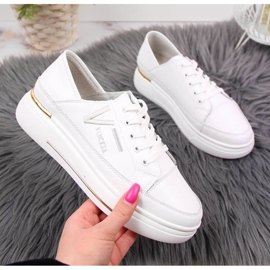 Zapatos de mujer de piel, zapatillas blancas Vinceza 2
