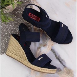 Sandalias alpargatas con cuña azul marino Big Star JJ274977 7