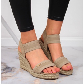 Sandalias alpargatas con cuña beige Big Star JJ274978 3