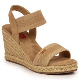 Sandalias alpargatas con cuña beige Big Star JJ274978 4