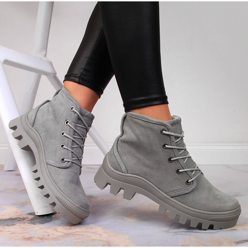 Deportivas de mujer en piel gris Filippo gris 1