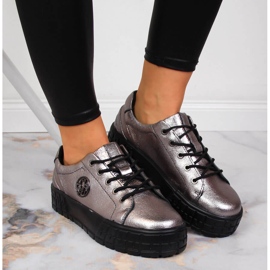 Zapatos mujer piel plata Filippo plata 3