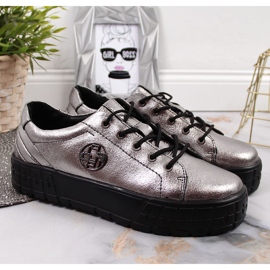 Zapatos mujer piel plata Filippo plata 5