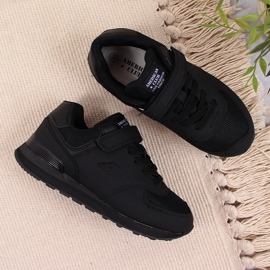 Deportivas de niño American Club negras con velcro negro 3