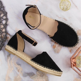 Sandalias alpargatas mujer negras Jezzi negro 4