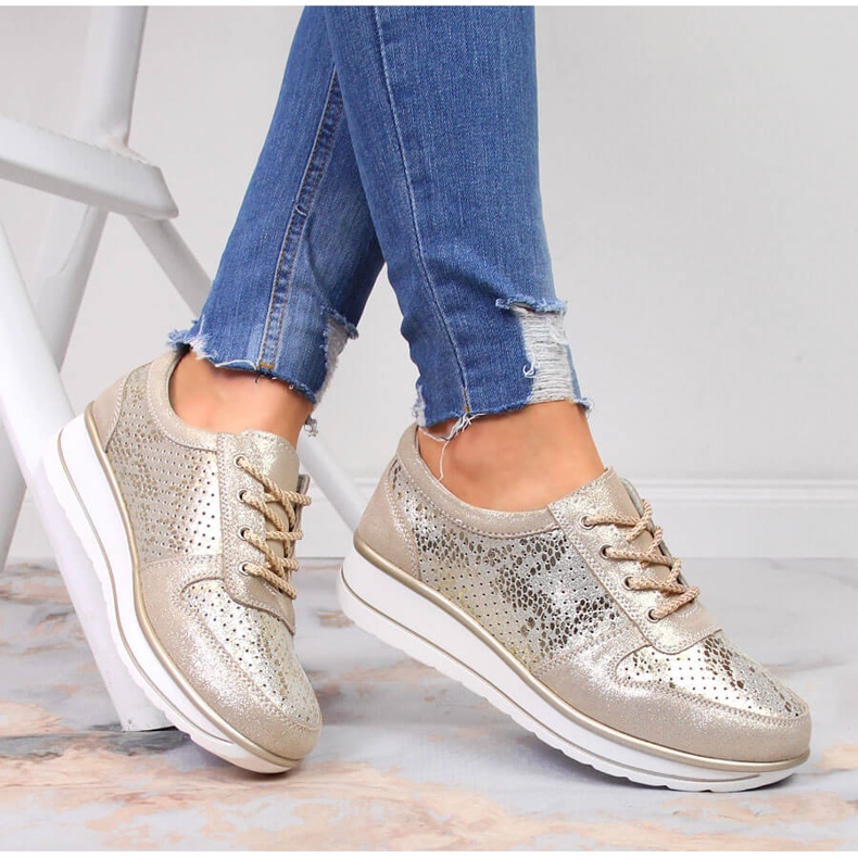 S.Barski Deportivas mujer piel dorada S. Barski 1