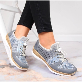 Zapatos mujer calados azul Rieker N4255-12 15