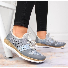 Zapatos mujer calados azul Rieker N4255-12 17