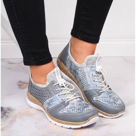 Zapatos mujer calados azul Rieker N4255-12 18