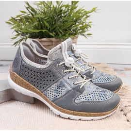 Zapatos mujer calados azul Rieker N4255-12 16