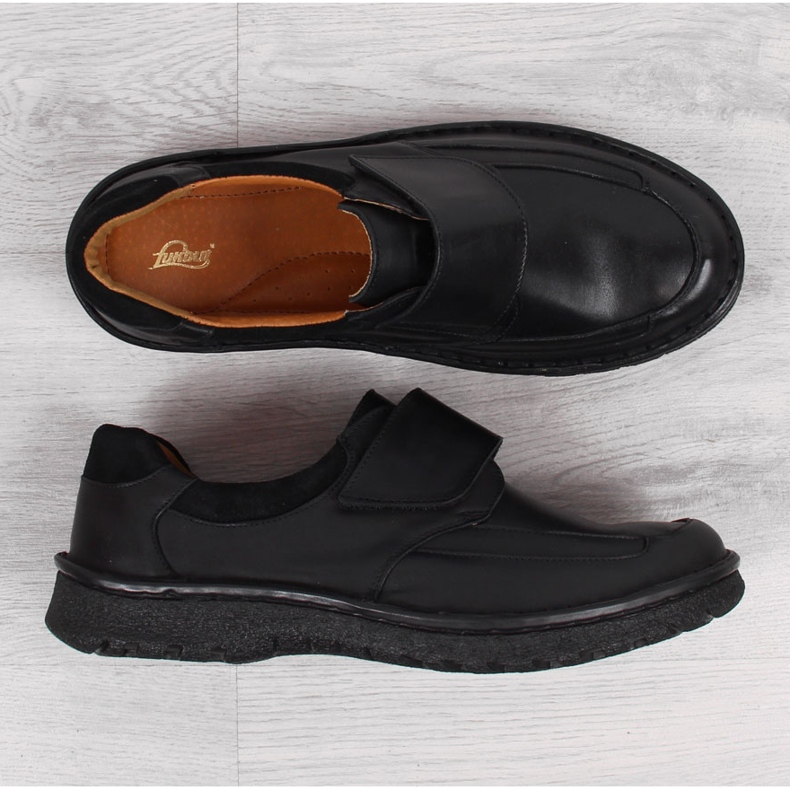 Zapato hombre piel con velcro negro Łukbut 1163 1 Zapato hombre piel con velcro negro Łukbut 1163 1