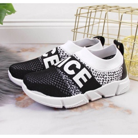 Zapatillas deportivas sin cordones para niños McKeylor blanco negro 2