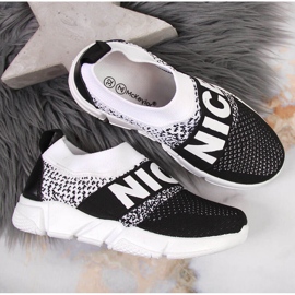 Zapatillas deportivas sin cordones para niños McKeylor blanco negro 4