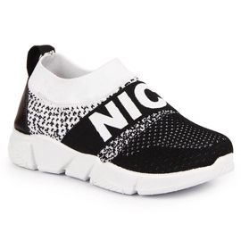 Zapatillas deportivas sin cordones para niños McKeylor blanco negro 5