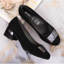 Zapatos de salón sobre bloque de ante negro Jezzi 4
