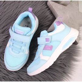 Deportivas niña con velcro azul American Club 4
