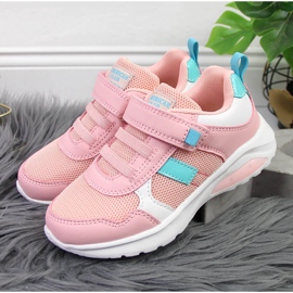 Deportiva niña American Club rosa con velcros 2