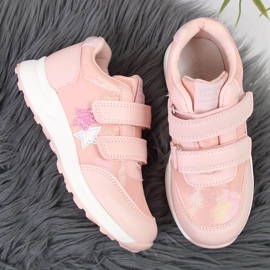 Deportiva niña American Club rosa con velcros rosado 3