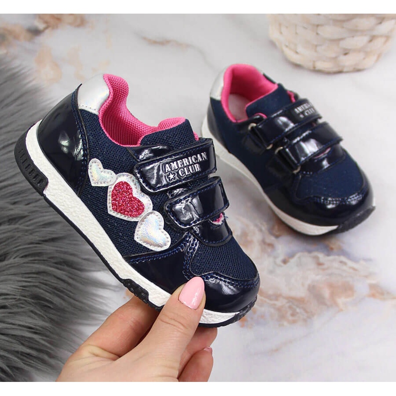 Deportivas niña American Club azul marino rosado 1