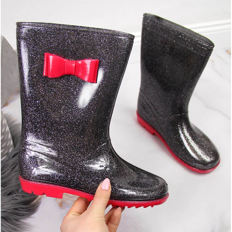 Chanclas de niña American Club brocado negro 1