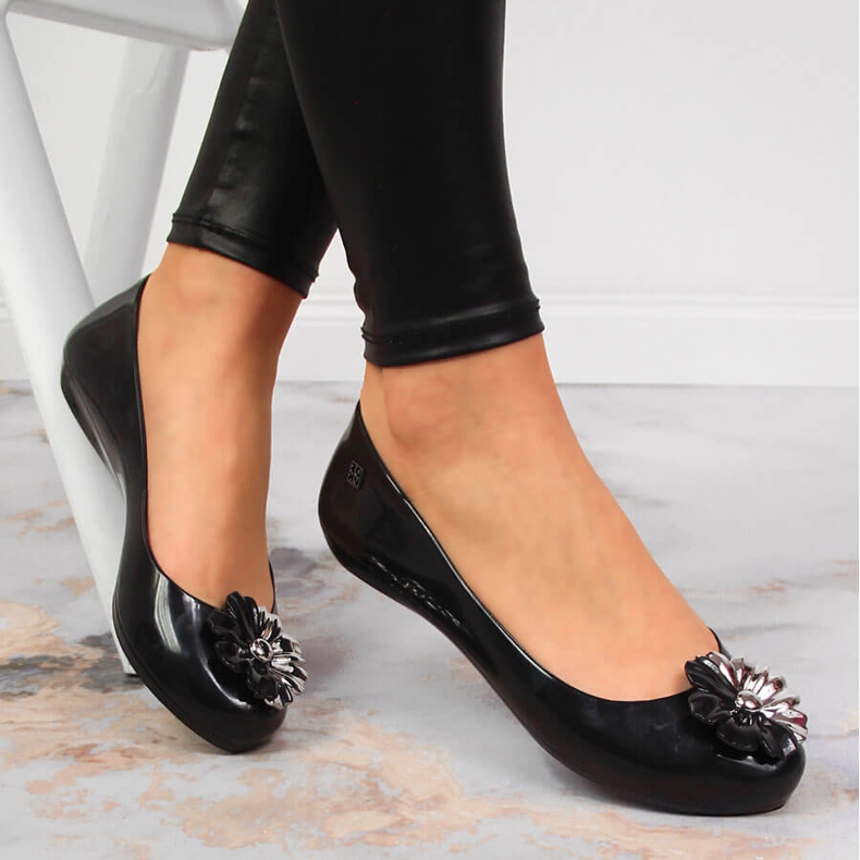 Bailarinas de mujer meliski con flor negra Zaxy JJ285048 negro 1