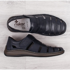 Zapatos de verano con velcro para hombre Rieker 05279-14 negro 1