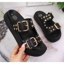 Pantuflas de mujer con remaches negras Bugatti JJ253070 negro 1