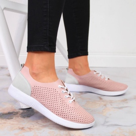 Zapatos mujer piel calada rosa Artiker rosado 2