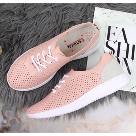 Zapatos mujer piel calada rosa Artiker rosado 5